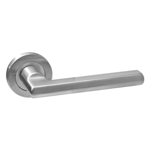 JUEGO 2 MANILLAS ACERO INOX SATINADO ROSETA REDONDA - MOD MA2023